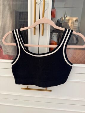 Alo Black Tennis Club Knit Bra